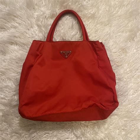 red prada nylon bag|pre owned Prada nylon bag.